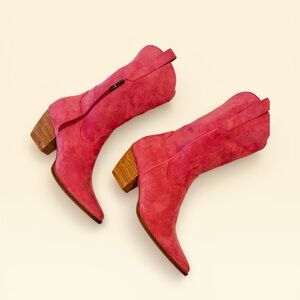 Pink Suede Women's Cowboy Boots